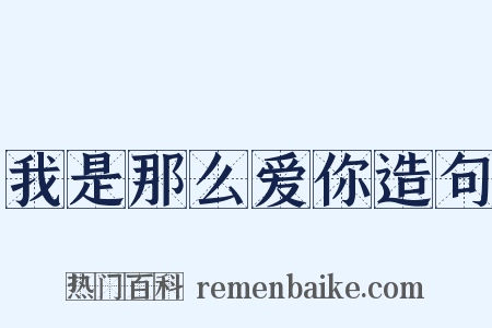 我是那么爱你造句是什么意思的图片